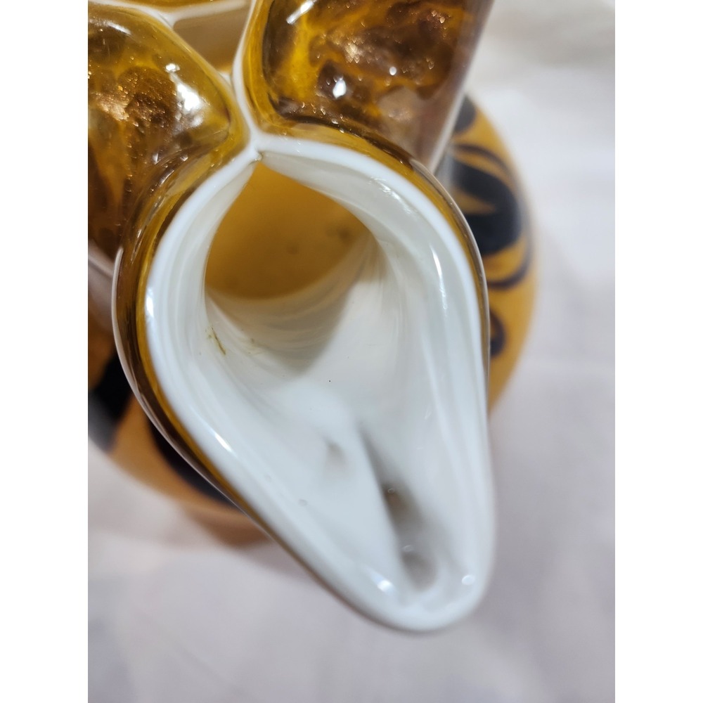 Murano Orange and Black Glass Base 21 cm high 17.5 cm wide 2.4 kg - Picture 8 of 16